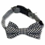The Dapper Pet Medium Black Checkered Bow Tie Dog Collar Stylish Pet Accessories Waggs Pet Shop
