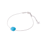 Silver Aqua Gem Chain Anklet