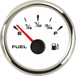 Eling 52MM Fuel Level Gauge 0-190OHM 240-33OHM Signal For Car Trucks Boat With 8 Colors Backlights 12V 24V White+stainless Steel