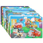30PCS Wooden Puzzle For Children Animals Dinosaurs Cartoons Wooden Flat Puzzle For Kindergarten Early Education Intellectual Toys To Improve Hands-on Ability