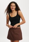 Cotton On Essential Knit Rib Double Scoop Tank - Black