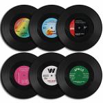Homedge Vinyl Record Coasters 6 Pieces Of Retro Style Vinyl Coasters