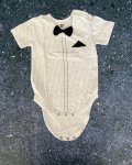 Woolworths White Polka Dot Bow Tie Baby Grow 6 12M