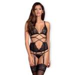 Obsessive - Mixty Corset & Thong Black L xl