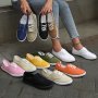 Women's Solid Color Canvas Sneakers Simple Style Lace Up Flat Walking Shoes Casual Lightweight Student Shoes Koningsdag/King's Day