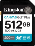 Kingston 512GB Sdxc Canvas Go Plus GEN4 200MB S C10 Uhs-i U3 V30-SDG4 512GB