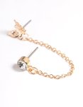 Goldair Gold Diamante & Butterfly Chain Earrings