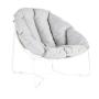 Steel & Textile Patio Moon Chair White D88.5CMXW95.5CMXH80.5CM