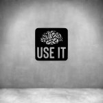 Use Your Brain - Grey L 1000 X H 1000MM