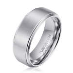 Men's Brushed Silver Tungsten Ring OY-R-101 - 10