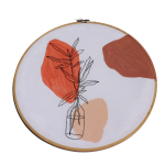 Leaves And Paint Embroidery Hoop