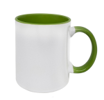 Standard 325ML Sublimation Mug White Outside green Inside & Handle Set Of 6