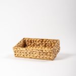 Water Hyacinth Rectangular Basket Tray - 23X12.5X7CM