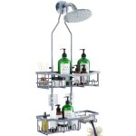 Joqixon Upgraded Extended Length Shower Caddy Over Showerhead No Blocking To Showerhead Rustproof Bathroom Organizers And Storag