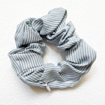 Striped Hair Scrunchies - Light Blue