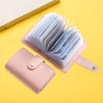 26 Card Slots Pu Leather Credit Card Storage Bag Unisex Simple Texture Multi-card Slot Card Bag Coin Purse