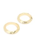 Goldair Gold Plated Knife Edge & Diamante Checkered Rings 2-PACK - M l