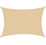 Beige Rectangle Sun Shade Sail For Outdoor Garden 3M X 4M
