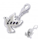 C2-C7324 - 925 Sterling Silver Love Dangle Charm Peace On The Back