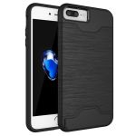 Tuff-Luv Shockproof Dual Layer Armour Case With Stand & Card Slot For Apple Iphone 7/8 And Iphone Se 2020 - Black