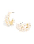 Goldair Gold White Acrylic Hoop Earrings