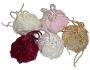 Fino Rose Flower Satin Draw String Evening Bag With Purse - White