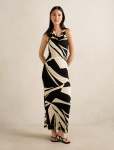 Caitie Draped Jersey Midi Dress - 16 Tove Abstract