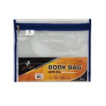 Zip Book Bag A4 Clear Dark Blue Dafrique