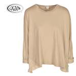 2 Textured Frill Detail Top - Beige S m