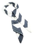 Black & White Fabric Geometric Stripe Scarf