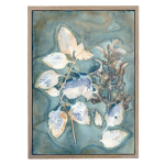 Botany Blue 10 Art Print - A3 Framed Canvas With Natural Wood Frame