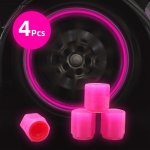 4PCS Set Eye-catching Fluorescent Tire Valve Cap: Enhancing Safety And Style For Bicycles Motorcycles And Cars - Durable Plastic