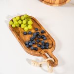 Acacia Wood Oval-edged Paddle Board Natural - 38X14CM