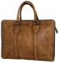 Fino Soft Italian Aniline Nappa Leather Professional Briefcase - Brown