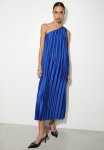 Asymmetric Trapeze Midi Dress - Blue