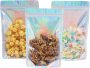 Resealable Gift Holographic Bags Travel Food - 18X26CM - 100 Pack