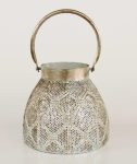 Metal Cut-out Candle Holder Lantern With Handle – 16X18CM