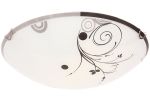 Bright Star Lighting Floral Patterned Glass Ceiling Fitting With Chrome Clips
