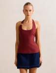 Dina Hardware Linen Top - 16 Cognac