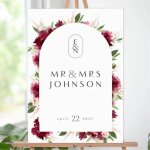 Elegant Flowers Wedding Sign - Custom Foamex correx Print
