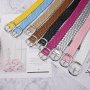 Candy Color Braided PU Belt Trendy Square Pin Buckle Waistband Casual Jeans Pants Belts For Women Female