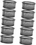 10 Pieces Black Mesh Paper Clip Holder Round Container Metal Desk Organizer