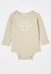 Cotton On Organic Newborn Pointelle Long Sleeve Bubbysuit - Rainy Day i M New Here