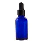 30ML Blue Glass Aromatherapy Bottle With Pipette - Matt Black 18 78