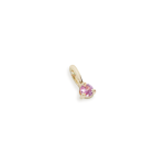 Valentine's Day Three Claw MINI Pink Sapphire Charm In Yellow Gold