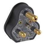 Ellies 16A Heavy-duty Rubber Screw-on Plug Top Black Feptr