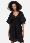 Oversized Lyocell-blend Dress - Black