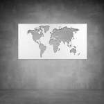 World Map Wall Art - 2000 X 1000 X 20 Matt Black Indoor