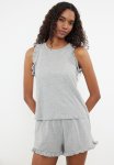 Cotton Knitted Pajama Set - Grey