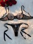 Floral Embroidery Lingerie Set Intimates Bra & Knot Thong Women's Sexy Lingerie & Underwear